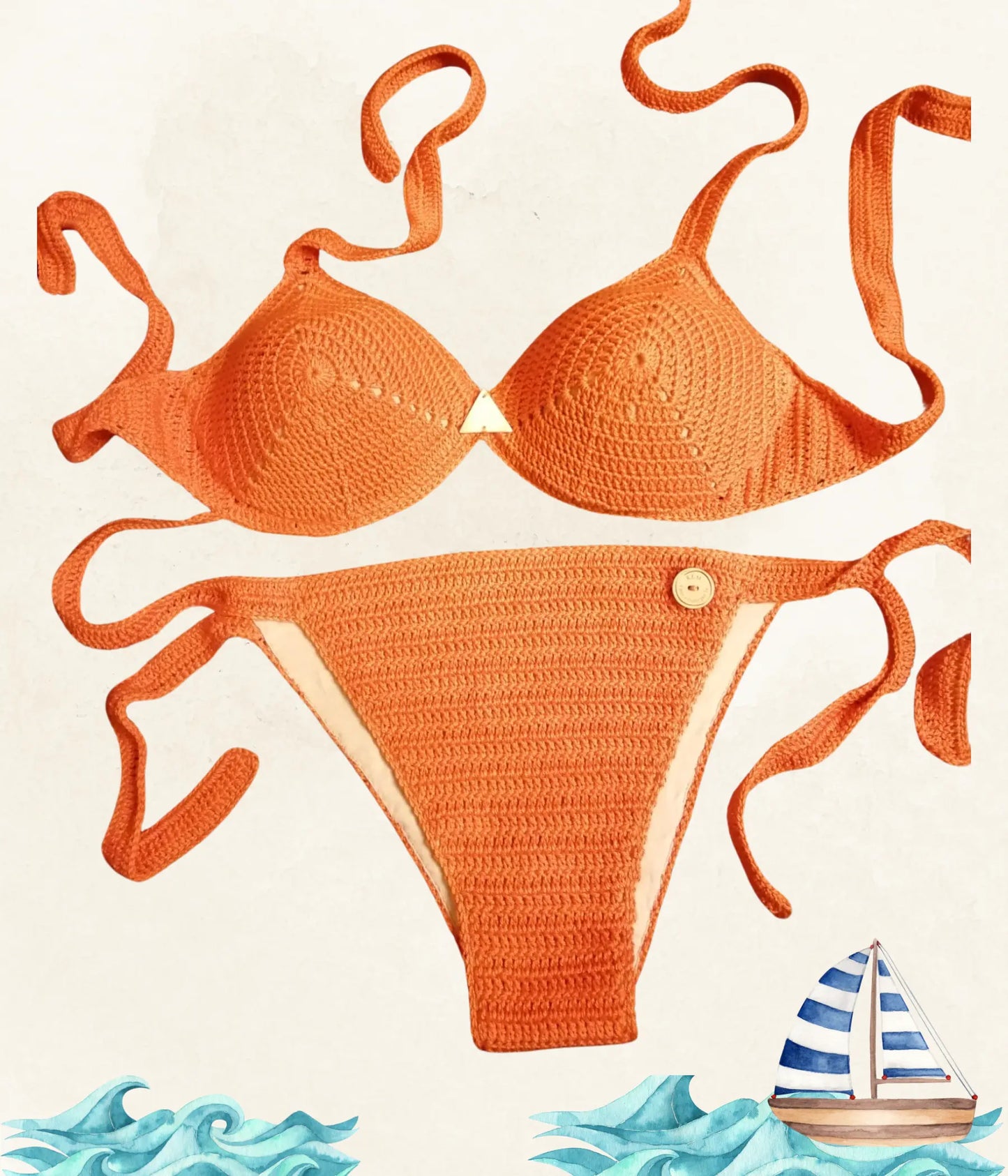 Immergiti nello stile e nel comfort con 'Rapallo', il nostro costume all'uncinetto, perfetto per il mare, il lago o il fiume. Realizzato in cotone e lavorato a mano, è un must-have per le tue vacanze.