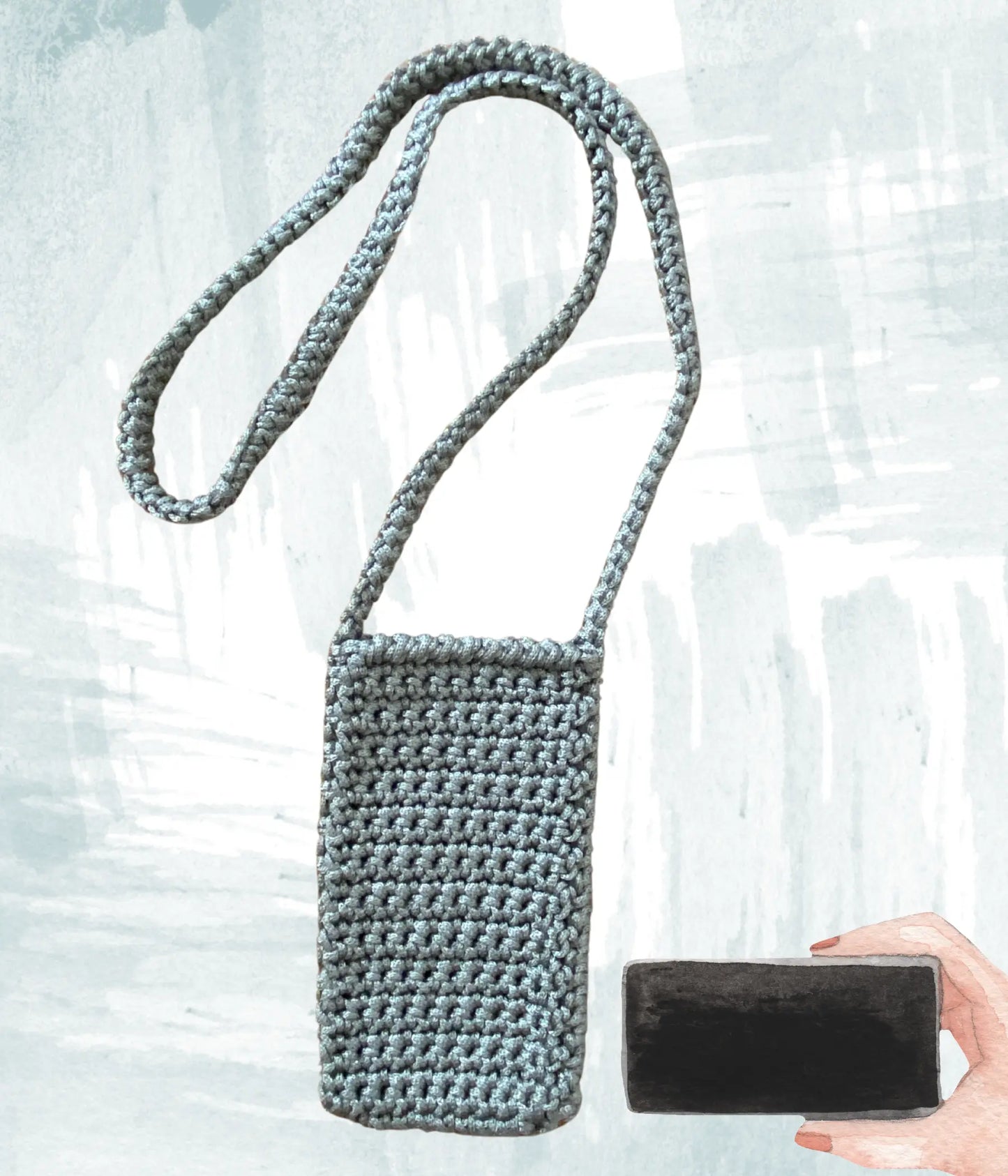 Non lasciare mai il tuo cellulare indietro con il nostro portacellulare all'uncinetto. Pratico e alla moda, è la soluzione perfetta quando mancano le tasche.