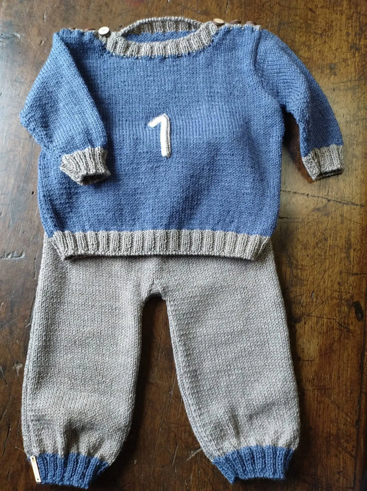 Dino - Pantaloncino ai ferri bimbo pratico e confortevole REM fatto a mano per te