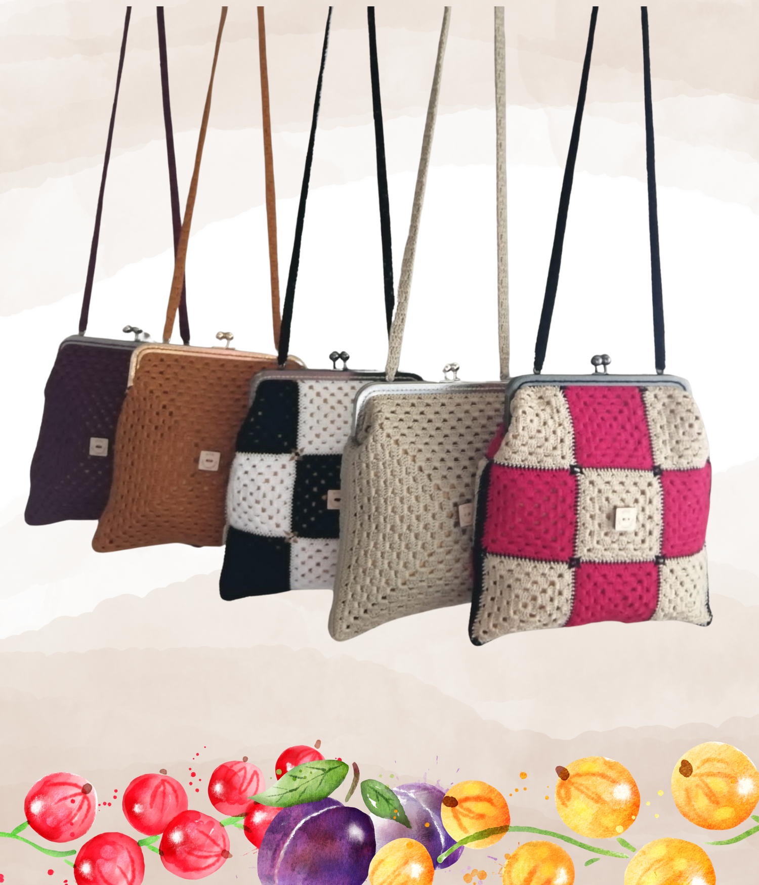 Borsa Artigianale multicolor ad Uncinetto