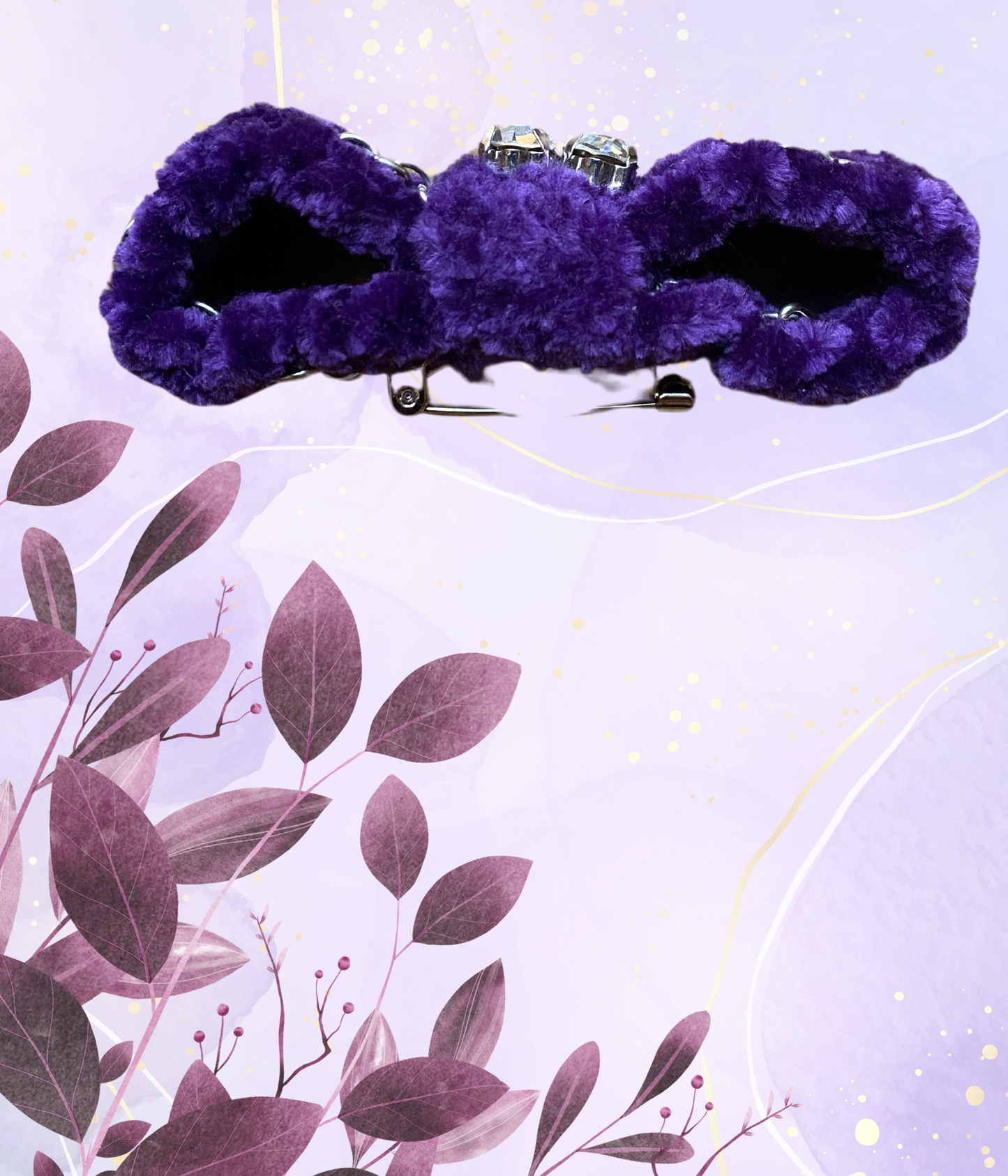 'Telma' Spilla in Ciniglia con Catena di Metallo - Unione di Texture e Luminosità