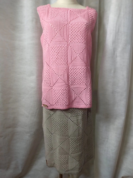 Linea Idreno – Maglie uncinetto Cardigan, Gonna e Top in cotone handmade REM fatto a mano per te