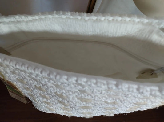 'Berta' Borsa con Uncinetto e Dettagli in Organza - Spaziosa e Stilosa rem_fattoamanoperte