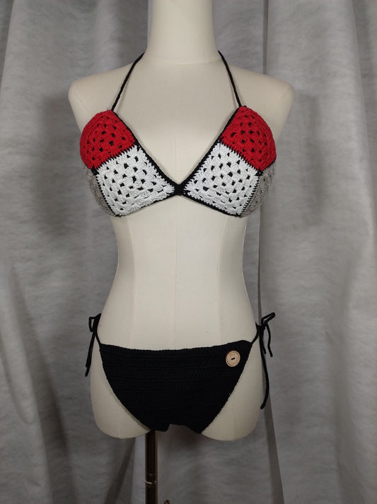 ‘Rapallo’ Costume all'uncinetto - Eleganza Artigianale per le Tue Vacanze