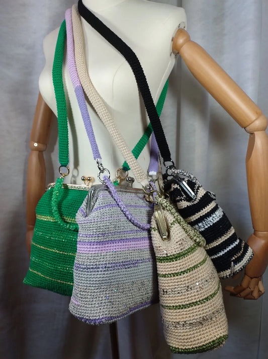 Serie Astrid - Borse uncinetto artigianali eleganti in cotone REM fatto a mano per te