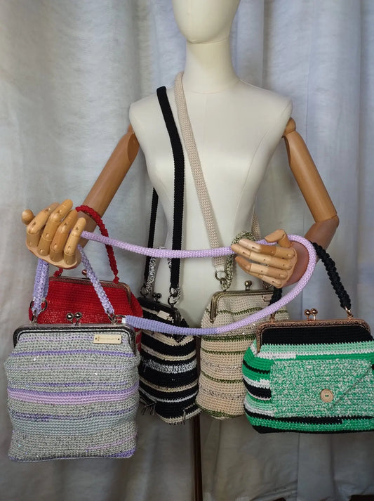 Serie Astrid - Borse uncinetto artigianali eleganti in cotone REM fatto a mano per te