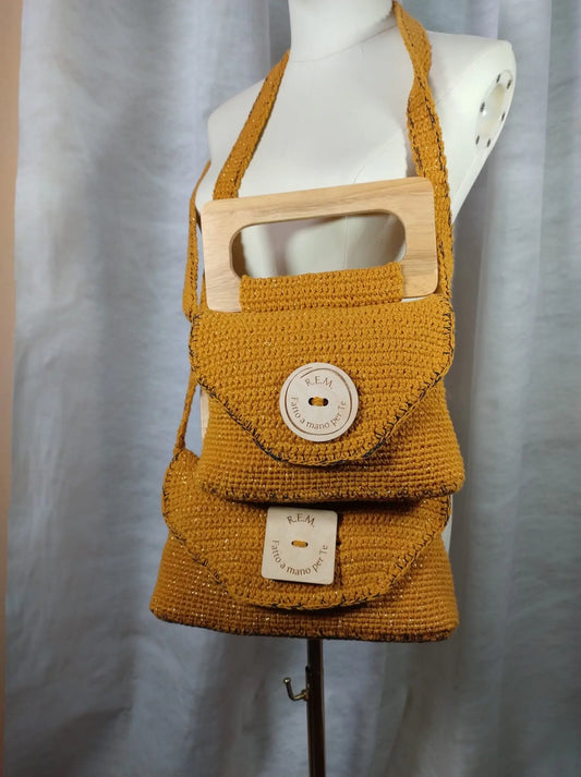 Alexis - Borsa uncinetto Design e artigianalità in contrasto perfetto REM fatto a mano per te
