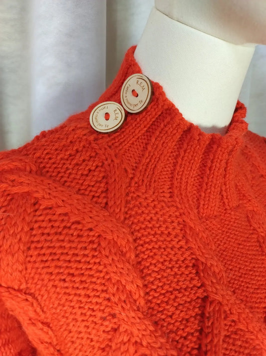 Caterina - Maglia ai ferri artigianale intrecci d'Alpaca REM fatto a mano per te