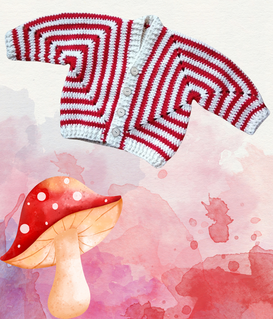 'Sasino' Cardigan Piccolino all'Uncinetto - Eleganza Miniaturizzata in Cachemire e Lana Merino