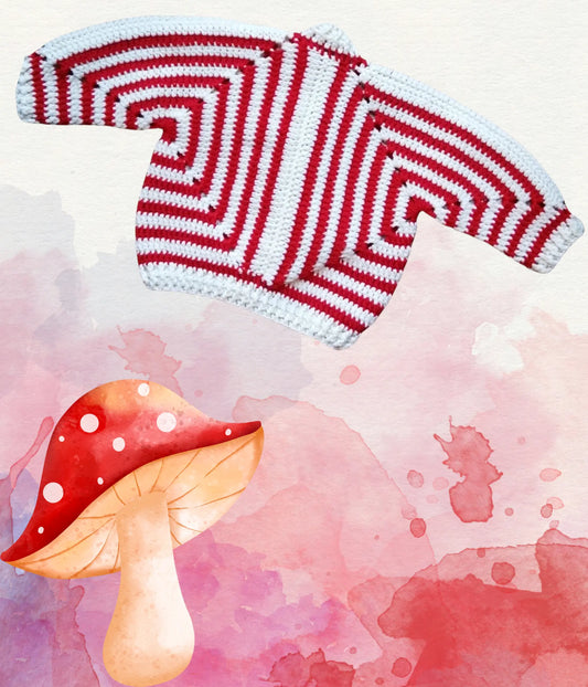 'Sasino' Cardigan Piccolino all'Uncinetto - Eleganza Miniaturizzata in Cachemire e Lana Merino REM fatto a mano per te