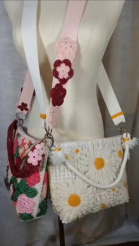 Antea - Borsa uncinetto Eleganza floreale handmade REM fatto a mano per te