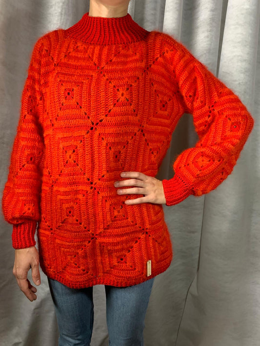 ‘Porzia’ Maglioncino a piastrelle - Calore e Morbidezza Artigianale