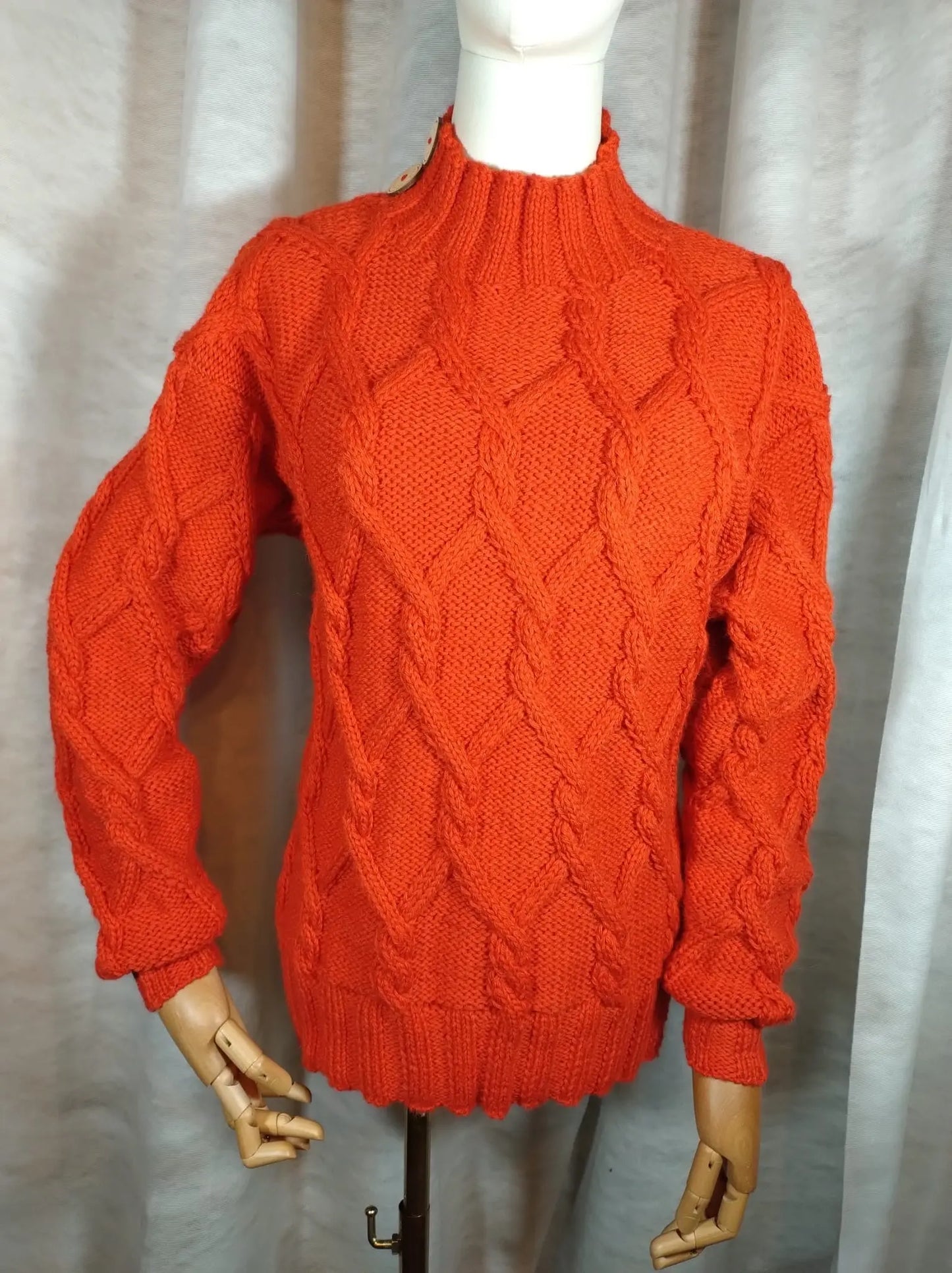 Caterina - Maglia ai ferri artigianale intrecci d'Alpaca REM fatto a mano per te