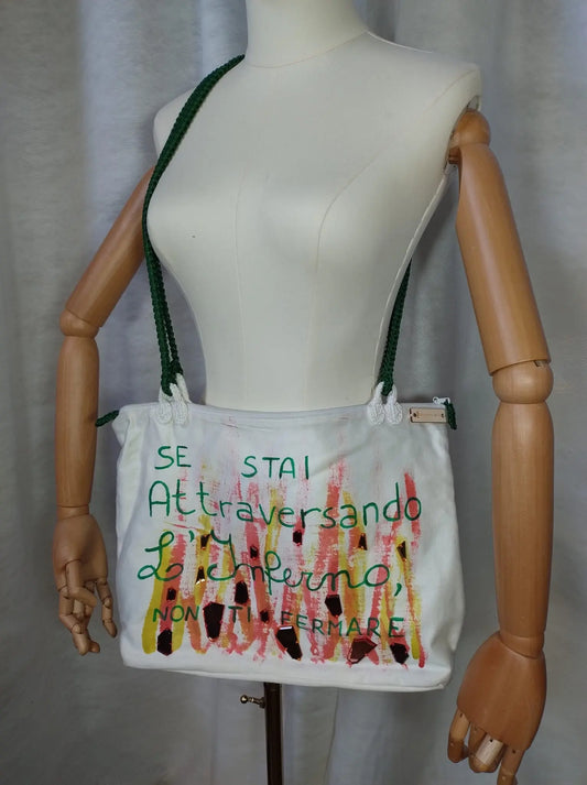 'Fulvia' Borsa Shopper Dipinta a Mano - Ispirazione e Stile Quotidiano rem_fattoamanoperte